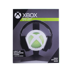 Xbox headlight packaging with headphones and light-up stand on a white background