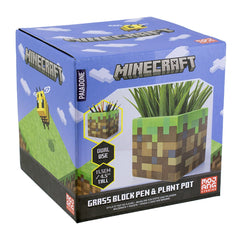 Minecraft Grass Block Pen and Plant Pot (Paladone) - Throne Boss Australia